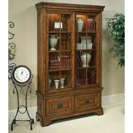 China Cabinet with Twin Glass Doors and Two Drawers